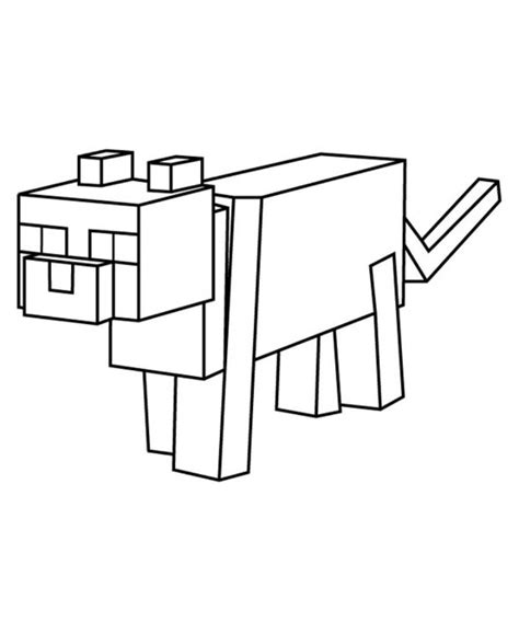Minecraft Cat Coloring Pages