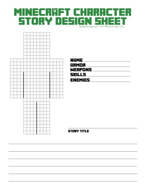 Minecraft Character Sheet