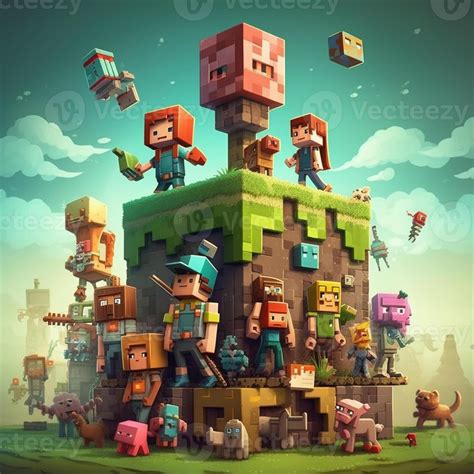 Minecraft Characters All Together