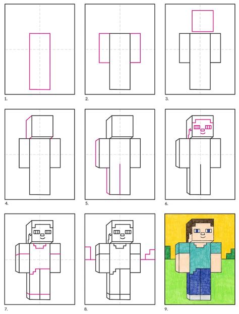 Minecraft Characters To Draw Step By Step