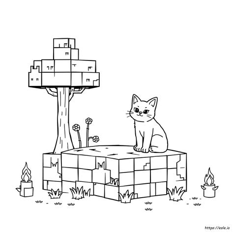 Minecraft Coloring Pages Cat