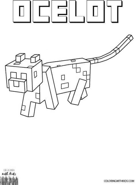 Minecraft Coloring Pages Ocelot