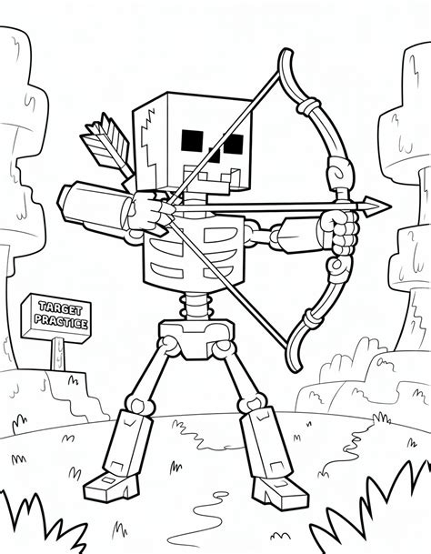 Minecraft Coloring Pages Skeleton