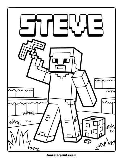 Minecraft Coloring Pages Steve
