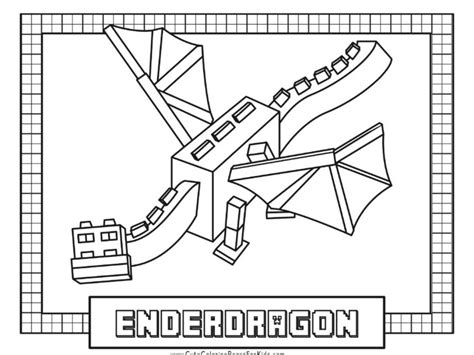 Minecraft Colouring Pages Ender Dragon