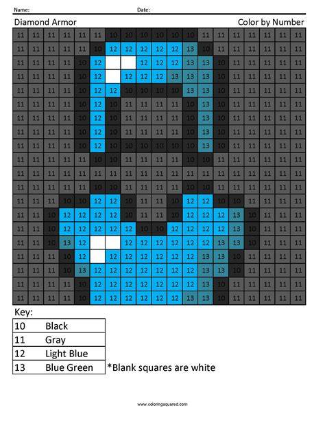 Minecraft Diamond Armor Coloring Pages