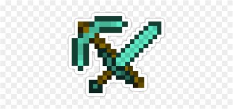 Minecraft Diamond Sword And Pickaxe Crossed