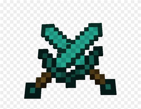 Minecraft Diamond Sword Crossed