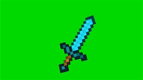 Minecraft Diamond Sword Green Screen