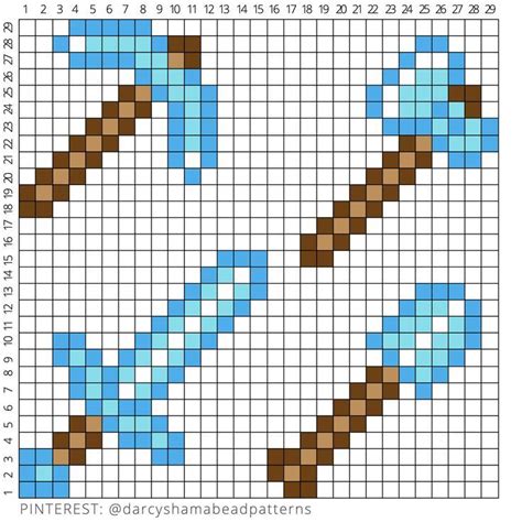 Minecraft Diamond Sword Grid