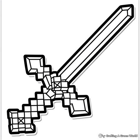 Minecraft Diamond Sword Minecraft Coloring Pages