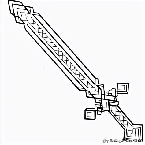 Minecraft Diamond Sword Minecraft Colouring