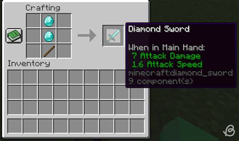 Minecraft Diamond Sword Recipe