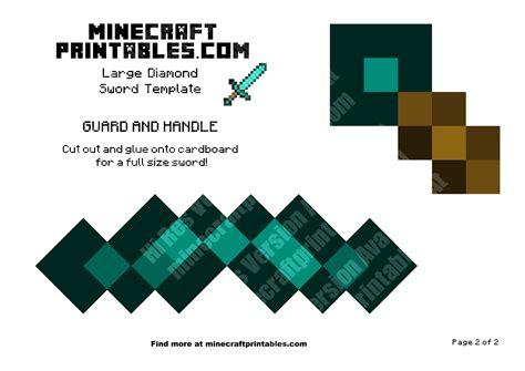 Minecraft Diamond Sword Template Pdf