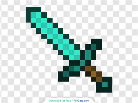 Minecraft Diamond Sword Transparent Background