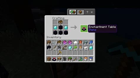 Minecraft Enchantment Table Crafting Recipe