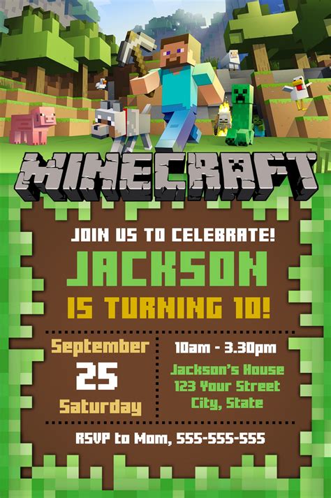 Minecraft Invitation Template
