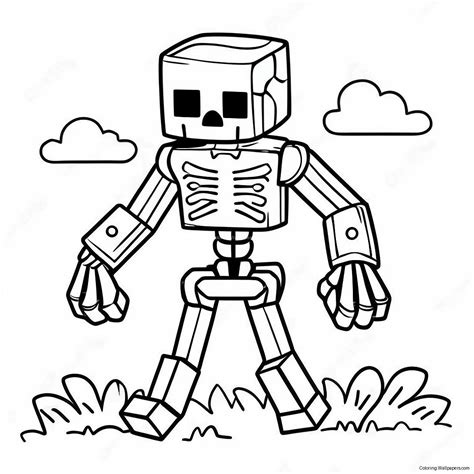 Minecraft Mutant Skeleton Coloring Pages