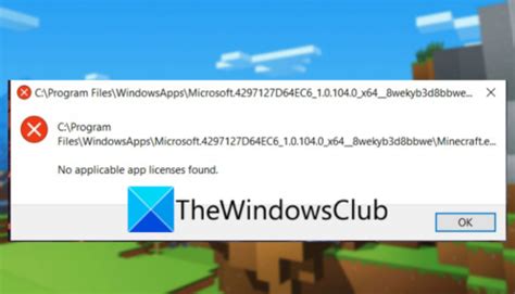 Troubleshooting Minecraft: How to Fix 'No Applicable App Licenses Found' Error