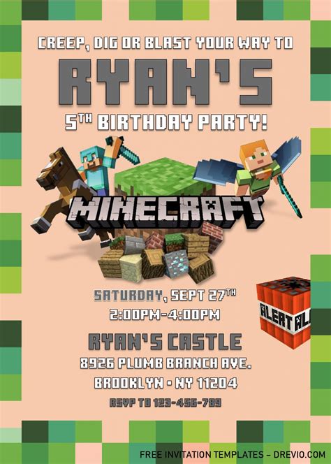 Minecraft Party Invite Template