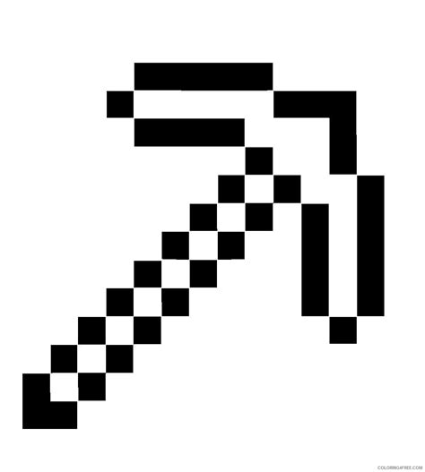 Minecraft Pickaxe Coloring Pages