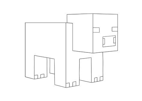 Minecraft Pig Outline