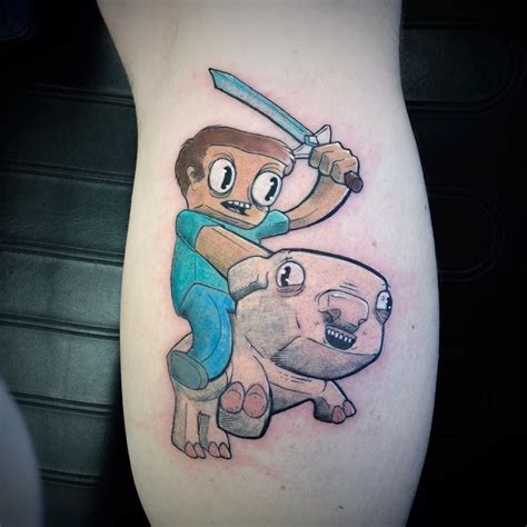 Minecraft Pig Tattoo
