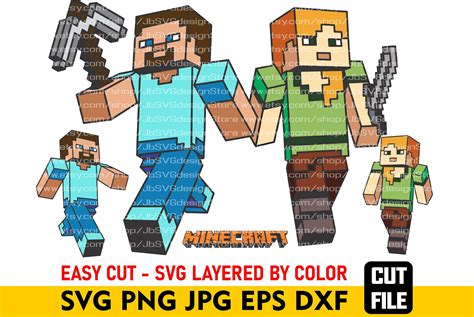 Download Minecraft SVG Free Cut Files