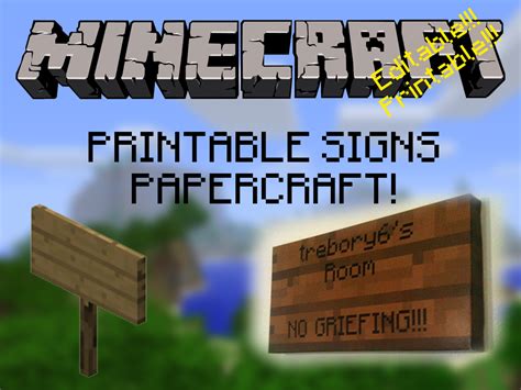 Minecraft Sign Printable