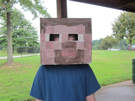 Minecraft Steve Cardboard Head