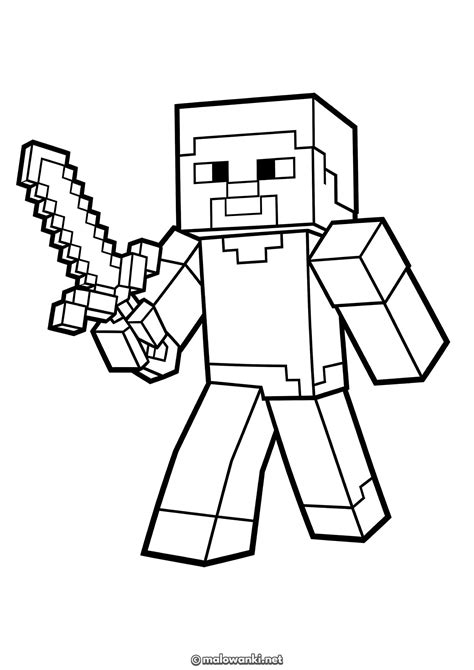 Minecraft Steve Kolorowanka