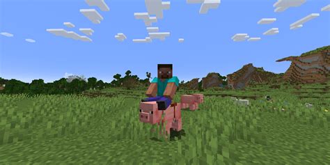 Minecraft Steve Riding Pig