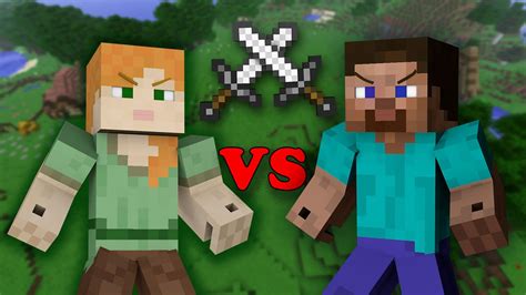 Minecraft Steve Vs Alex