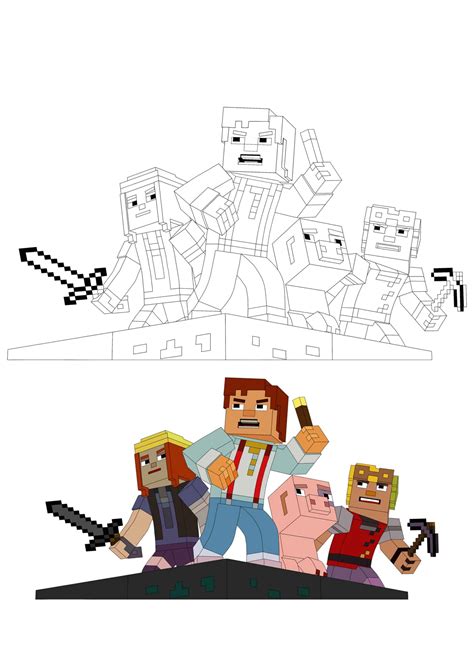 Minecraft Story Mode Coloring Pages