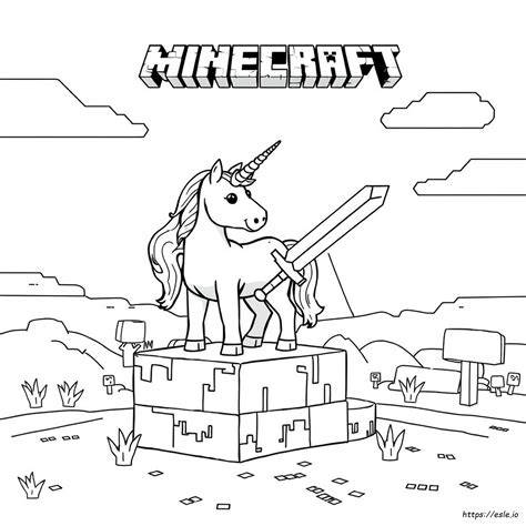 Minecraft Unicorn Coloring Pages