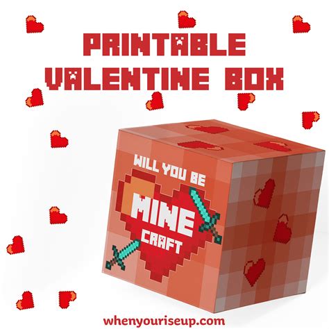 Minecraft Valentine Box Printable