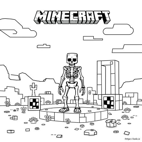 Minecraft Wither Skeleton Kleurplaat