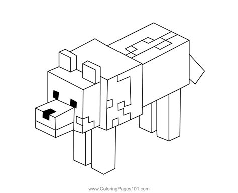 Minecraft Wolf Coloring Pages