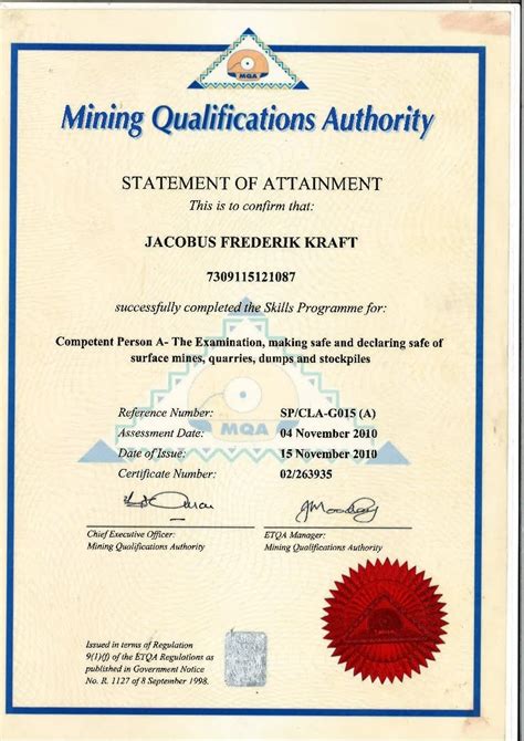 Miner Safety Training Certification