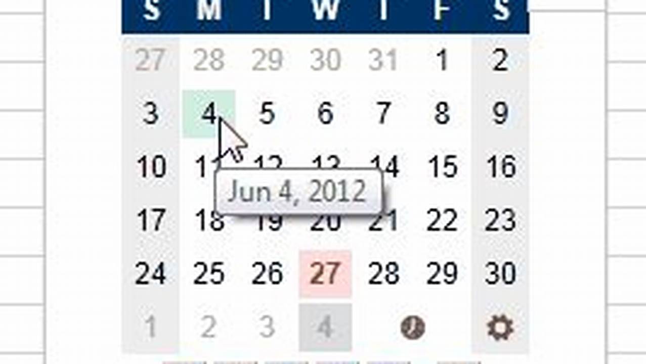 Mini Calendar And Date Picker Excel