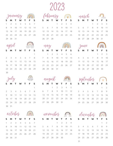 Mini 2023 Calendar Printable