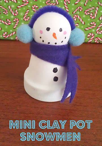 Mini Clay Pot Snowmen