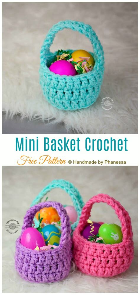 Mini Crochet Easter Baskets