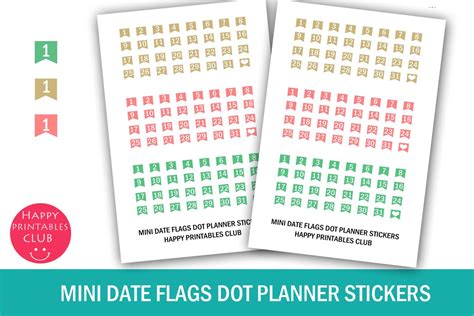 Download Mini Date Flags Stickers-Calendar Number DXF Files