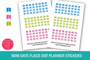 Download Mini Date Flags Stickers-Calendar Number For Cricut