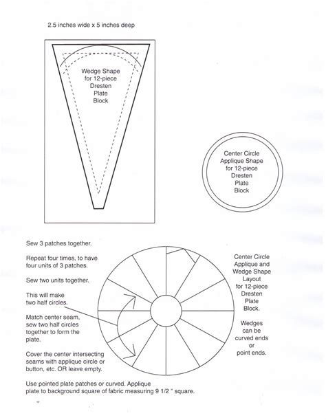 Mini Dresden Plate Template Free