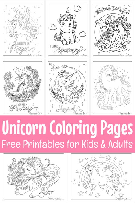 Mini Unicorn Coloring Pages