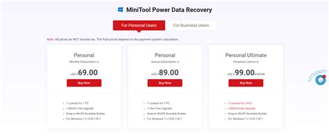 MiniTool Power Data Recovery: Plans and pricing