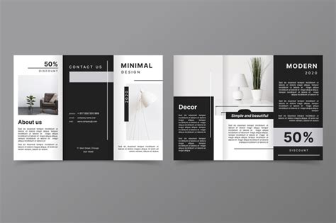 set of minimal brochure template leaflet flyer design in A4 size