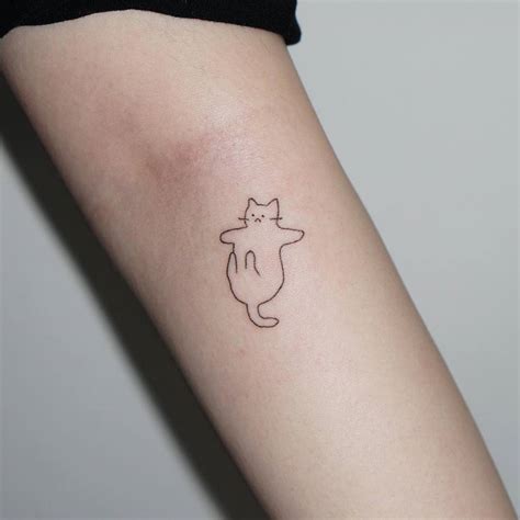 Minimalist Cat Tattoo